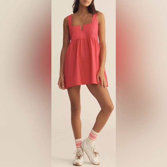 Daily Practice Anthropologie Pink Sleeveless Split Neck Mini Dress XL NWT - Picture 3 of 6